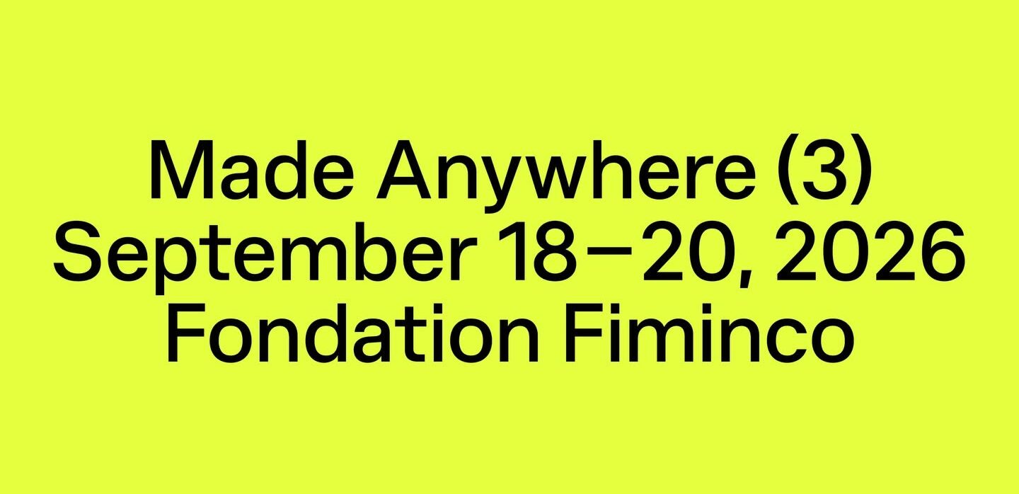 (Made Anywhere), the Paris art book fair at the Fiminco Foundation